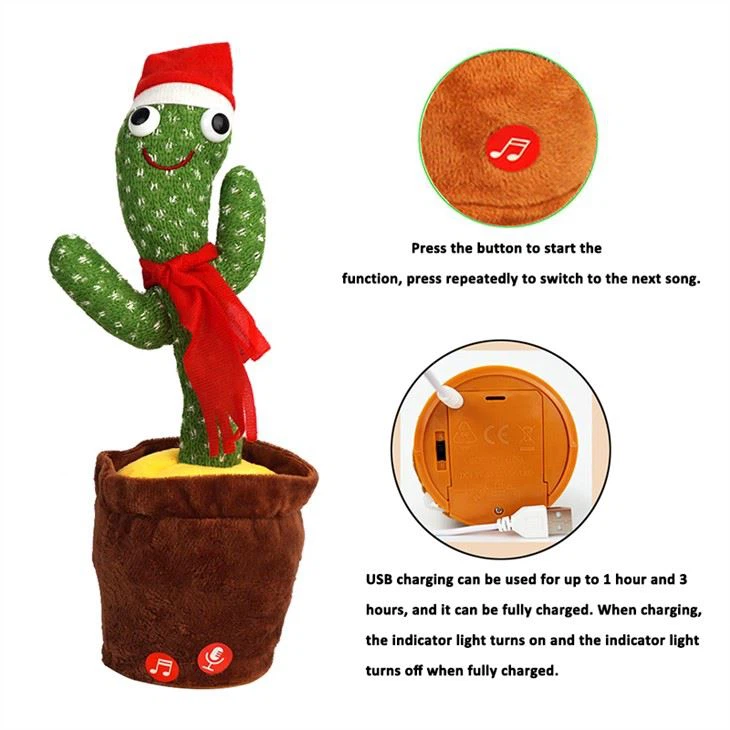 Electronic Plush Talking Cactus Dancing Toys