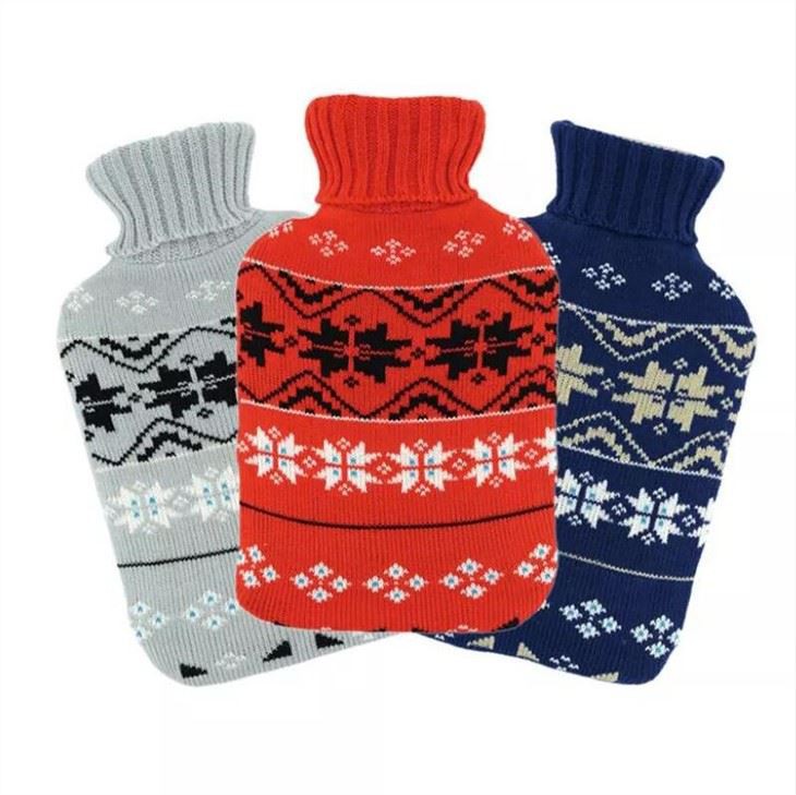 Geometric Stripe Cable Knitted Hot Water Bottle