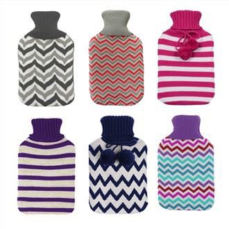 دھاری پیٹرن بونا گرم پانی بوتل کور